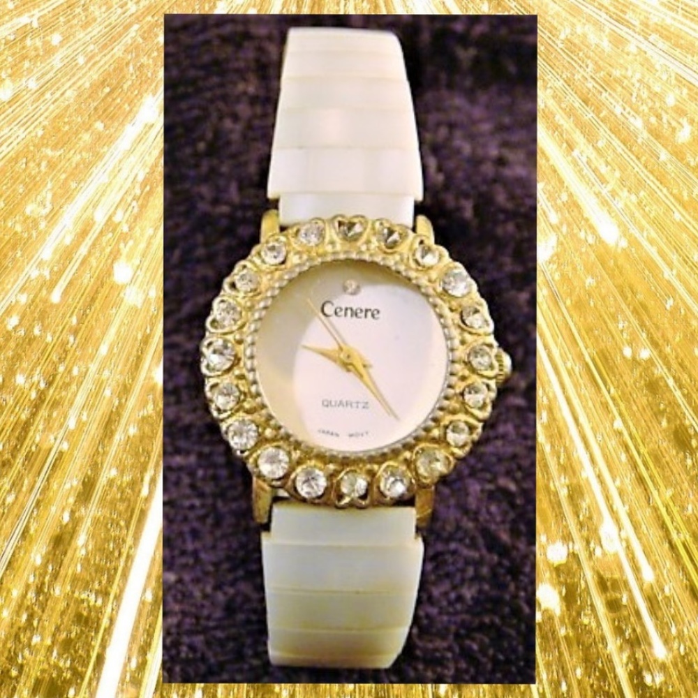 Cenere Rhinestone & Gold Watch - Picture 1 of 4